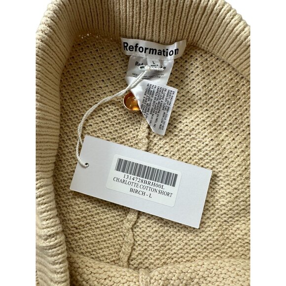 REFORMATION Charlotte Knit Button Shorts Size Large NEW New with tags - Picture 5 of 8